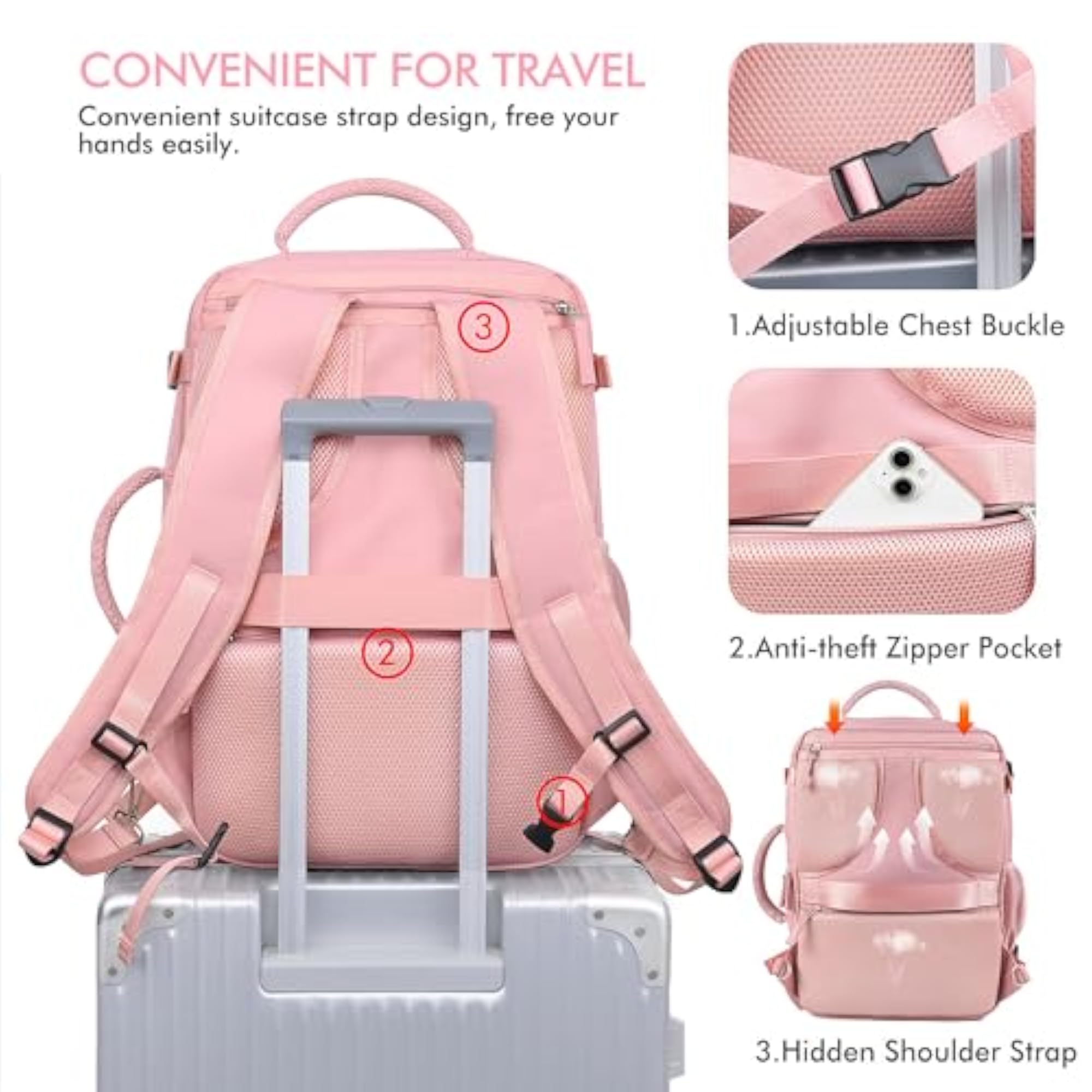 Travel Backpack for Women, Waterproof Design